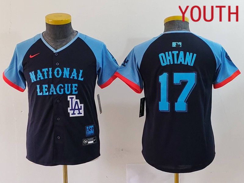 Youth Los Angeles Dodgers 17 Ohtani Blue All star 2024 Nike MLB Jersey style 6
